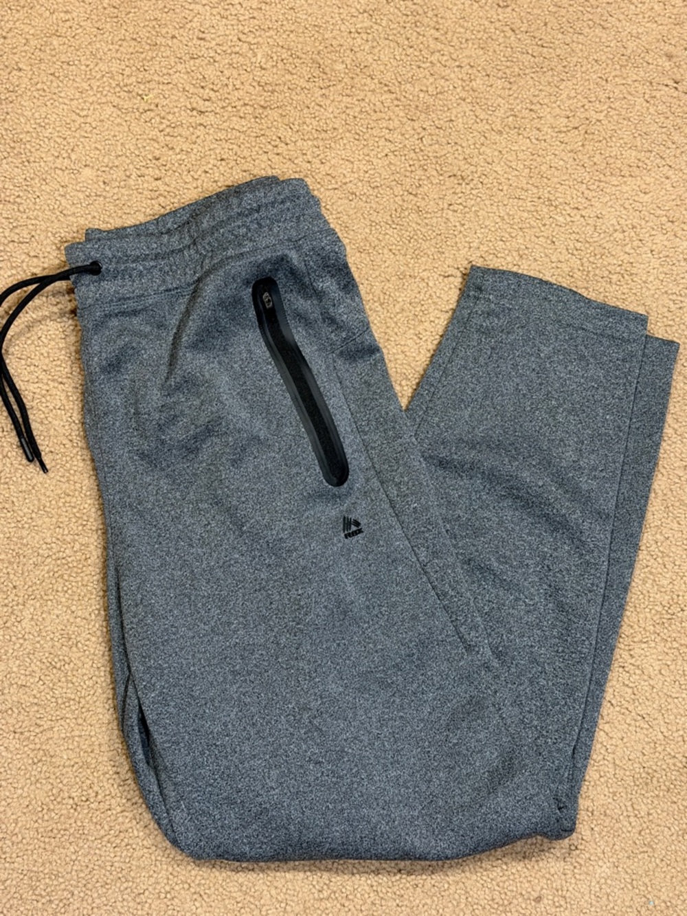 RBX Men's Heather Gray Jogger Sweatpants with Zipper Pockets Size Large